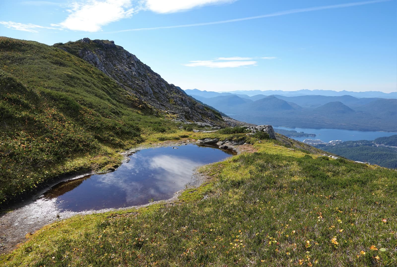 View over Ketchikan, the Tongass Narrows and Gravina Island from the Deer Mountain ridge